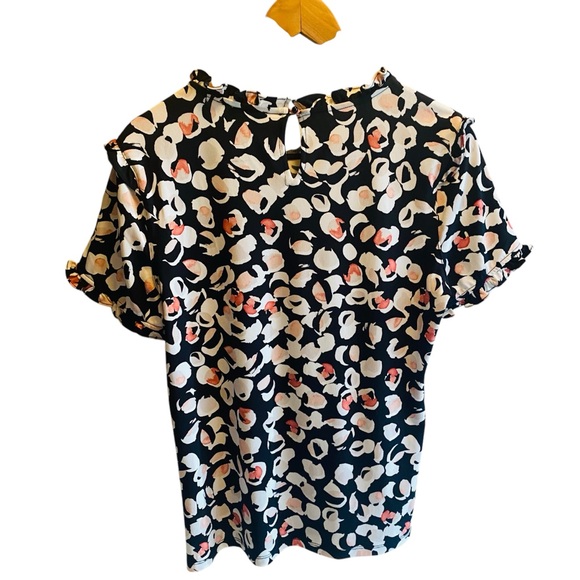 Karl Lagerfeld Womens Short Sleeve Floral Blouse Size Small - Picture 2 of 5